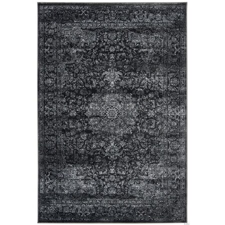 Safavieh 3 x 5 ft. Carnegie Power Loomed Small Rectangle Area RugDark Grey & Cream CNG631P-3